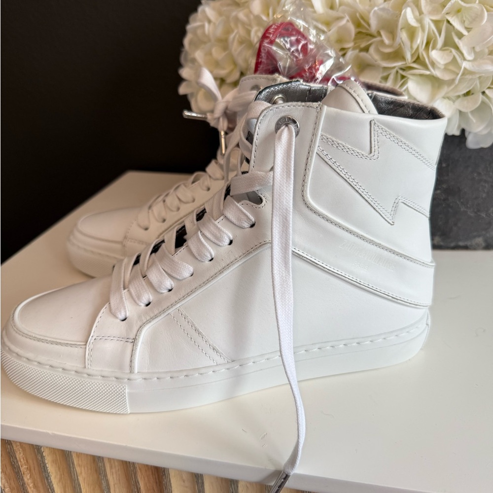 NWOB Zadig & Voltaire White High-Top Sneakers